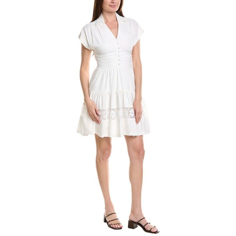 Taylor Womens  Linen-Blend Mini Dress